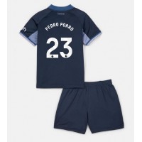 Tottenham Hotspur Pedro Porro #23 Vonkajší Detský futbalový dres 2023-24 Krátky Rukáv (+ trenírky)